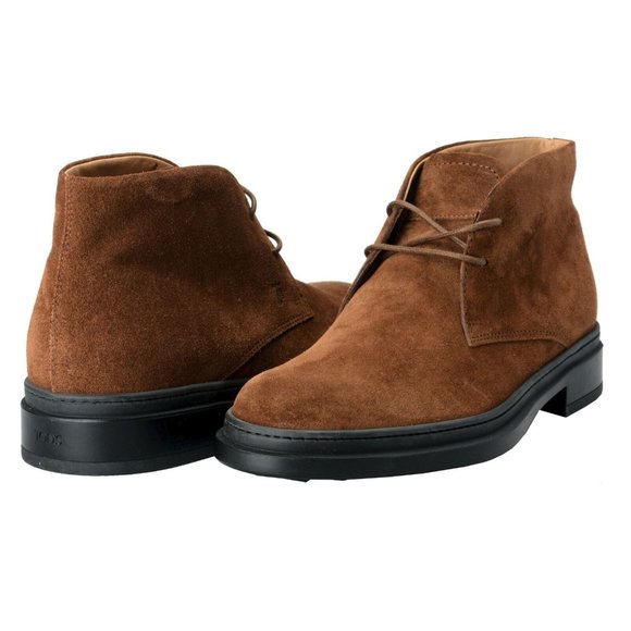 Tod\'s Mens Suede Brown Polacco Lace Up Ankle Boots main image 5